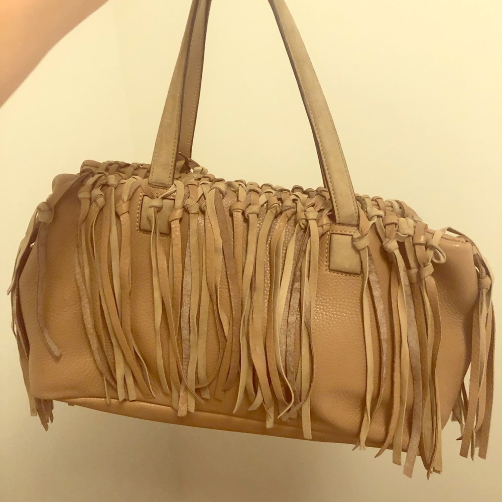 Italian leather fringe bag